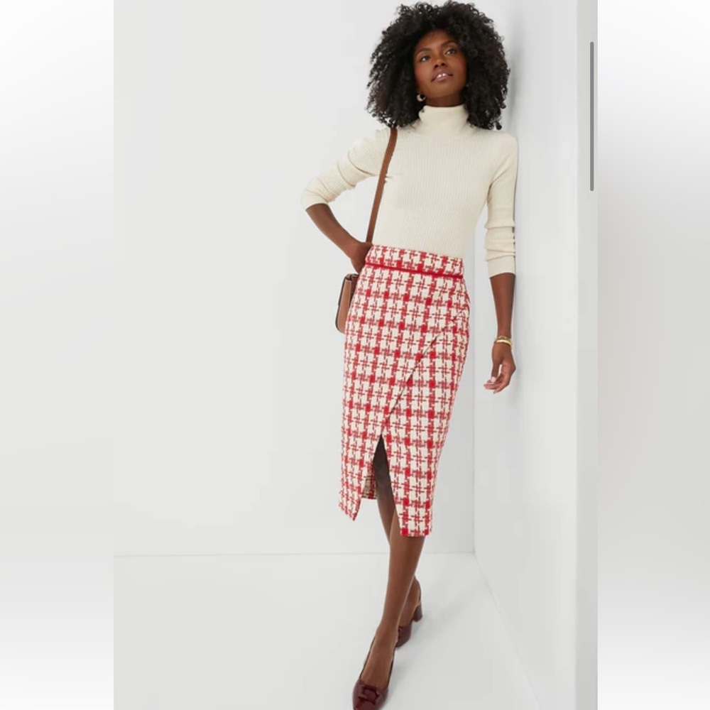 Tuckernuck Pomander Place Marjorie Houndstooth Tweed Midi Skirt | Size XS